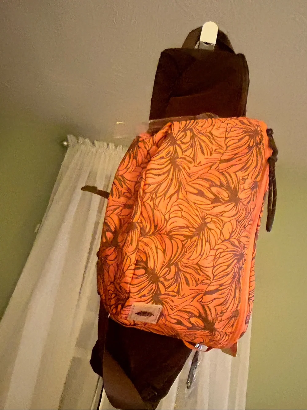 Free People Happy Packer Sling Bag in Monstera Brown & Orange